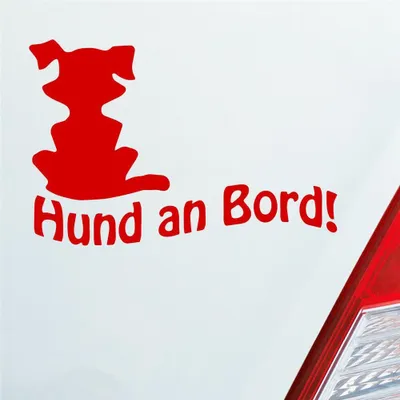 Produktbild von Auto Aufkleber Hund an Bord Dog Tier Tuning 15x10 cm Rot Sticker Heckscheibenaufkleber