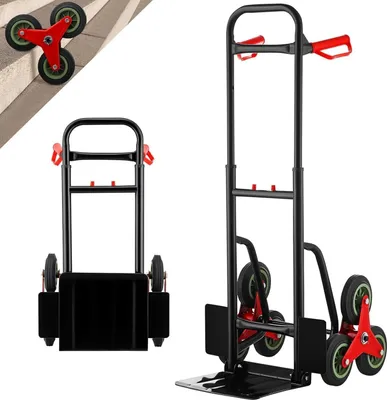 Produktbild von TEENO Sackkarre klappbar, Treppensteiger, Stabiler Metallrahmen,Leichtgängige Räder Mit Weicher Lauffläche,Verstellbare Höhe 80-112cm,150kg