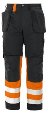 Obrázek produktu pro Projob - Pracovní kalhoty "6502" unisex, pánské/dámské, vysoká viditelnost ET1207 (velikost 36R) (oranžová/černá)