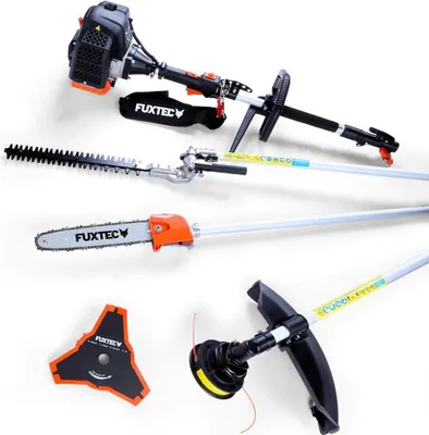 Produktbild von FUXTEC  4in1 Benzin Multigartengerät FX-MT152 - 52ccm³ | 3PS | 2-Takt | Easy Starter | 7,2Kg | 9-Zahn Rasentrimmer | Hochentaster | Heckenschere
