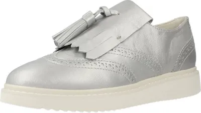 Produktbild von Geox D THYMAR A Damen Halbschuhe aus Leder silber 38
