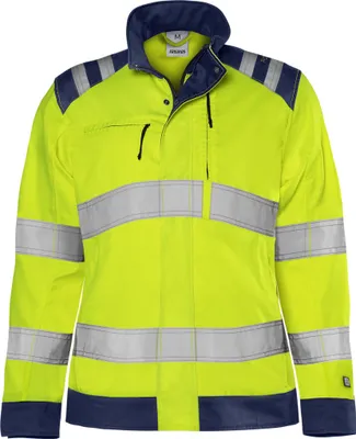Produktbild von Fristads High Vis Green Jacke Damen Kl. 3 4068 GPLU 131984, Farbe:warnschutz-gelb/marine, Größe:2XL