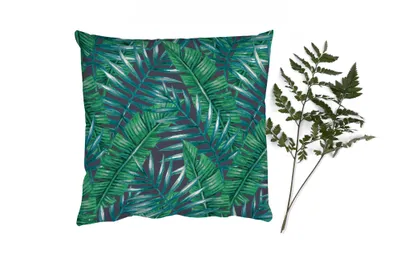 Produktbild von MuchoWow® Zierkissen Sofakissen Wohnzimmer Dekokissen 50x50 cm Blätter - Tropisch - Dschungel - Natur - Komfort - Sofakissen
