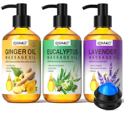 Image de Coffret d'huiles de massage à l'arnica, à l'eucalyptus et à la lavande, 3 x 100 g