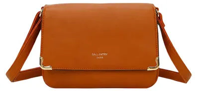 Produktbild von Gallantry, Damen-Umhängetasche mit Klappe und goldfarbenen Details, Braun
