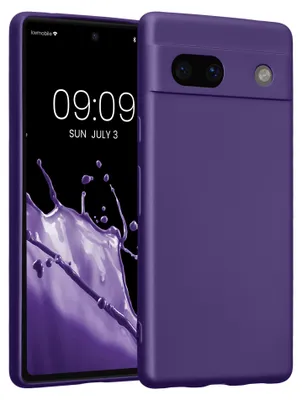 Produktbild von kwmobile Handyhülle für Google Pixel 7a Hülle - weiche Silikon Case metallisch schimmernd - Schutzhülle Cover - Metallic Blauviolett