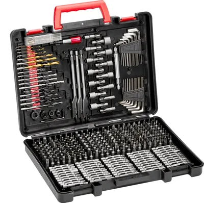 Image de SucceBuy : jeu de 318 embouts pour bois, métal et béton – avec embouts de perçage et de vissage