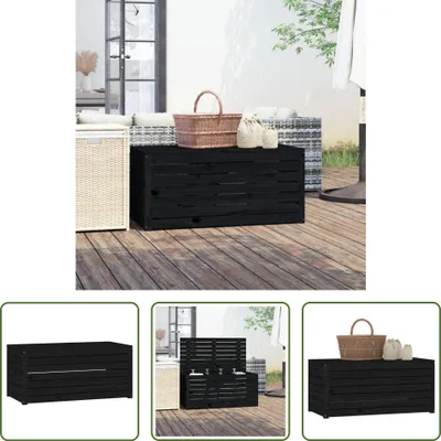 Obrázek produktu pro The Living Store zahradní box černý 101x50,5x46,5 cm z masivního borovicového dřeva