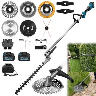 Produktbild von 1380W Heckenschere & Rasentrimmer mit 26mm x 9T Anschluss, 44cm Arbeitsbreite, 165° Verstellbar, Kompatibel mit Makita Akku, Trimmer für Hecken Rasen