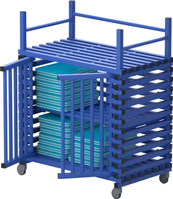 Produktbild von Sport-Thieme Regalwagen für Schwimmbad-Equipment by Vendiplas, Blau, Mittel mit Zusatzfläche
