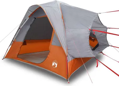 Image de vidaXL Tente de voiture 4 personnes Gris et orange Imperméable