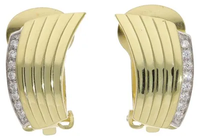 Produktbild von Damen Ohrclips 925 Silber, Gold platttiert mit Zirkonia JL20-06-1228