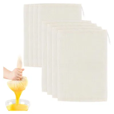 Produktbild von 8 Stück Nussdrinkbeutel Set 20 * 30cm Passiertuch Wiederverwendbar Nussdrinkbeutel  Waschbar Nut Milk Bag für Nussdrink Käse Kaffee Joghurt Fruchtsaft