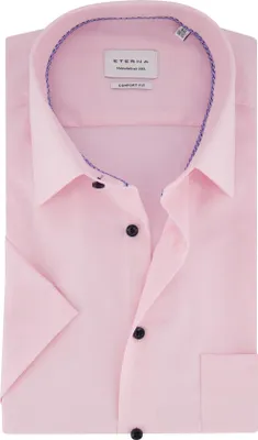 Produktbild von Eterna Hemd kurzarm Comfort Fit rosa Baumwolle