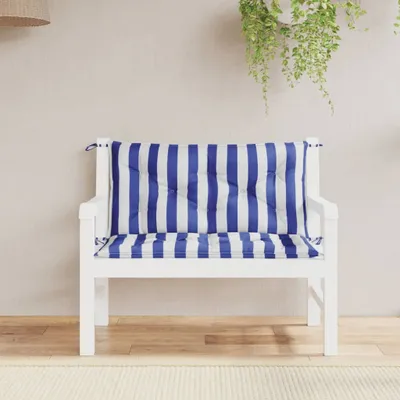 Produktbild von "2026 Promotion" Gartenbank-Auflagen 2 Stk. - Hohe Qualität - Blau&Weiß Gestreift 100x50x7cm Stoff - Gartenmöbelauflagen CC21995