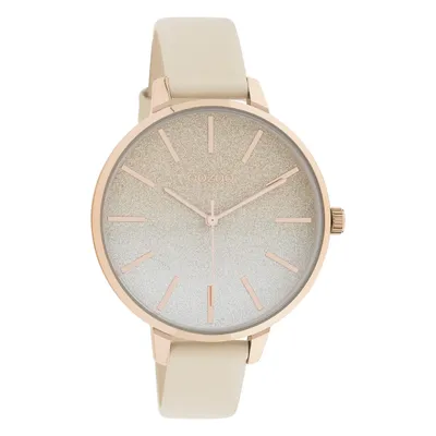 Produktbild von Oozoo Armbanduhr beige weiß Leder Timepieces Damen Analog-Quarzuhr UOC11030