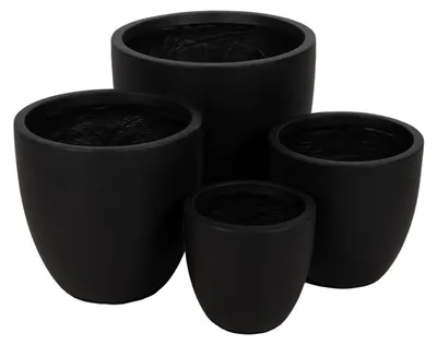 Produktbild von Set aus Pflanzgefäßen – 44 x 44 x 41,5 cm – Schwarz – 4 Stück