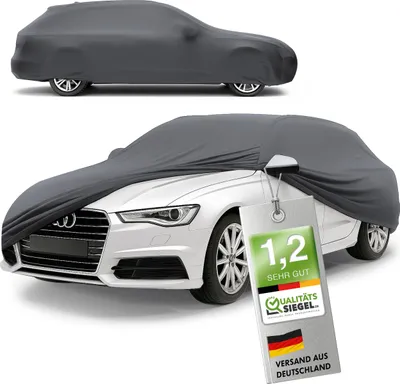 Produktbild von WALSER Premium Abdeckung Auto Indoor Stretch Plus Qualitätssieger * - Autoplane Indoor Abdeckplane Car Cover Auto Abdeckung Stoff Autogarage Größe 6 Kombi anthrazit