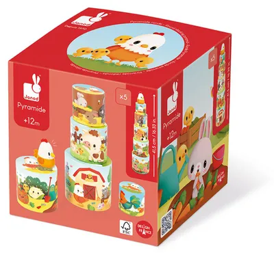 Produktbild von Janod Bauernhof - Stapelturm Huhn - Lernspielzeug für Kinder