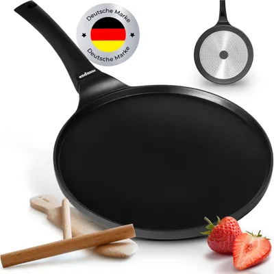 endusor Crepe Pfanne für Induktion mit Antihaftbeschichtung Crêpes, Pfannenkuchen und Pfannkuchen
