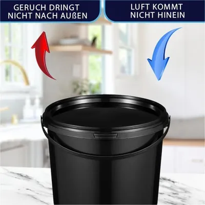 Produktbild von BenBow Eimer mit Deckel mit Griff 3L Anzahl: 1 Stk., Schwarz BSR-, Luftdicht, Lebensmittelecht, BRC-, auslaufsicher