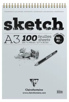 Produktbild von Clairefontaine Skizzenblock A3 90g elfenbein 100Bl