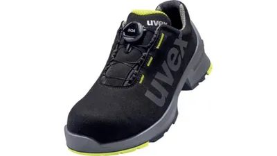 Image de UVEX 1 Chaussures basses de sécurité BOA taille 43 W11 S2 ESD SR noir/jaune 6566.8, Niveau de protection:S2, Taille:40, Couleur:noir, Largeur:10