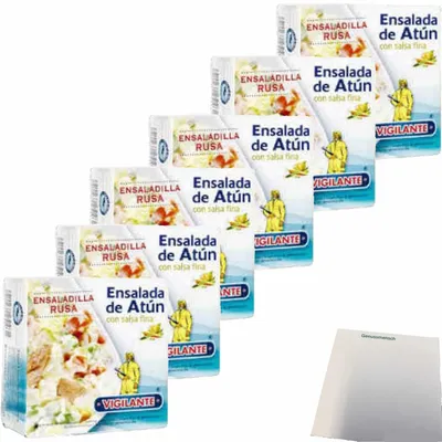 Produktbild von Vigilante "Thunfischsalat in feiner Soße" Ensaladilla Rusa (6x170g Dose) + usy Block