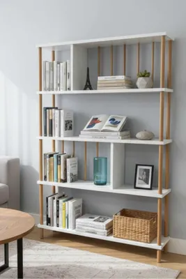 Produktbild von Skye Decor, Hochwertiges Bücherregal (3 Stück), Weiß, 90 x 137 x 20 | 100% Melamin