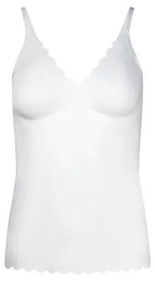 Obrázok produktu pre SKINY Dámske tričko s ramienkami - Sensation, top, výstrih do V, vypchávky, mikrovlákno, biele, M