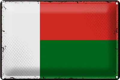 Produktbild von Blechschild Flagge Madagaskar 30x20cm Retro Madagascar