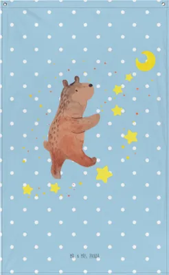 Produktbild von Mr. & Mrs. Panda Wandbild Bär Träume - Blau Pastell - Geschenk, Traum, Hängedeko, Teddy, Bildteppich, Wandtuch, Gobelin, Traumdeutung, Wandteppich, Träumen