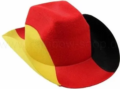 Produktbild von Cowboyhut Deutschland für Fußball Party, schwarz rot gold, Kopfumfang 58-60cm