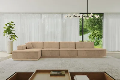 Produktbild von ALTDECOR Ecksofa in L-Form IREA-L3 412x165x80 cm Beige Corner Sofa Eckcouch Couch Wohnlandschaft Cauchsofa
