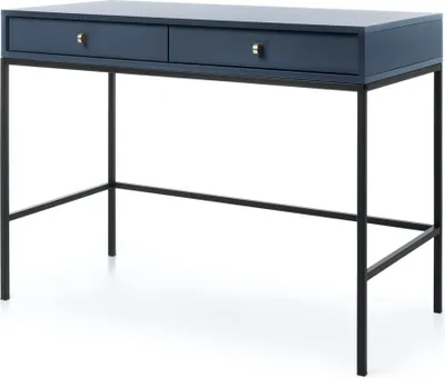 Produktbild von Selsey Schminktisch Monne - Konsolentisch im Vintage-Stil mit Schubladen, Dunkelblau, 104 cm breit