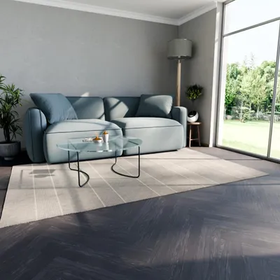 Produktbild von HAGO24 Klebevinylboden 2,23m² Dunkelgrau Eiche Bodenbelag Laminat Holzmusterung 2mm Dicke Wasserresistent PVC 16 Planken Feuchtraumgeeignet