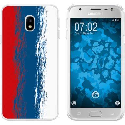 Produktbild von PhoneNatic Case kompatibel mit Samsung Galaxy J3 2017 Silikon-Hülle WM Russland M9