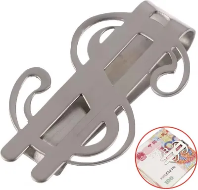 Productafbeelding van CHPN - Geldclip - Metaal - Geldclip - Clip - Zilverkleurig - Dollar - Kantoorclip - Papiergeld n - Portemonnee - Bankbiljetten - Geldclip - Cadeau - Geldschepklem