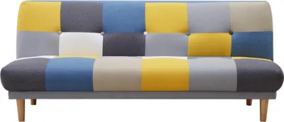 Produktbild von MARDAG 3-Sitzer Sofa in Stoff - Patchwork: grau, blau, gelb