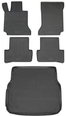 Produktbild von Gummi Kofferraumwanne + Fußmatten Set für Mercedes C-Klasse S204, Bj. 2007-2015