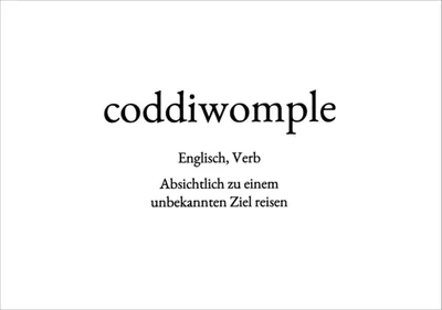 Produktbild von Wortschatz-Postkarte "coddiwomple"