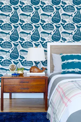 Produktbild von Coloray Fototapete 250x104 cm Latextapete Magicstick - Navy Whale Sea Life Marine