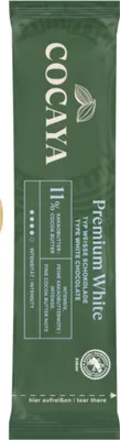 Produktbild von COCAYA Premium White Typ Weiße Schokolade Portionssticks, 10x26g