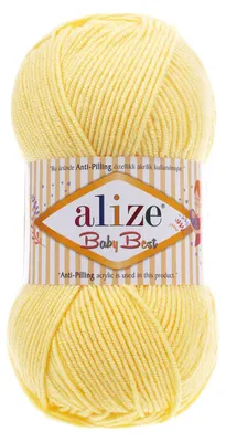 100g Strickgarn ALIZE Baby Best 25 hellgelb Babywolle