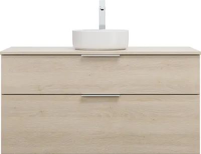 Produktbild von burgbad Eqio Keramik-Aufsatzwaschtisch rund, mittig, inklusive Waschtischunterschrank, Breite 1200mm, SGUM120F3180C0001G0146