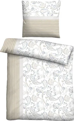 Produktbild von Traumhaft schlafen - Castell - Markenbettwäsche Feinbiber Bettwäsche 0351110 PAISLEY color: grau, size: 1x 135x200 cm + 1x 80x80 cm