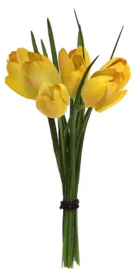 Produktbild von Kunstblume, Seidenblume MINI-TULPENBUND 23cm mit 7 Tulpen GELB