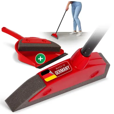 Produktbild von Novaliv Schaumstoffbesen mit Stiel zum Stecken & Kehrgarnitur Friseurbesen Set Gummi Noppenbesen Hundehaarentferner broom Besen für Drinnen Teppichbesen Bodenabzieher Haushaltsbesen Wunderbesen