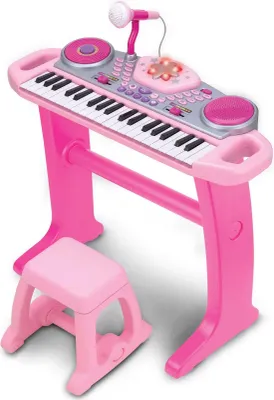 Produktbild von WINFUN Keyboard Rock Star Set (ROZE) mit 37 Tasten, blinkenden Lichtern und DJ-Scratchpad