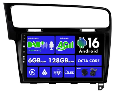 Image de Autoradio Android 13 avec écran IPS, 6 Go de RAM et 128 Go de stockage, compatible CarPlay/Android Auto sans fil, écran de 10,1 pouces